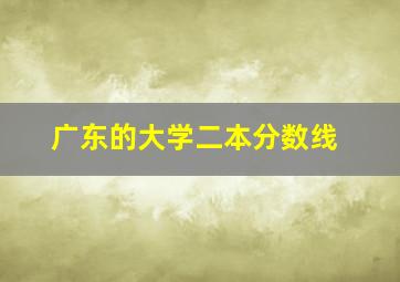 广东的大学二本分数线