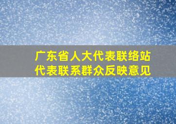 广东省人大代表联络站代表联系群众反映意见