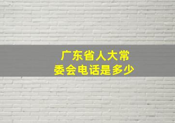 广东省人大常委会电话是多少