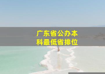 广东省公办本科最低省排位