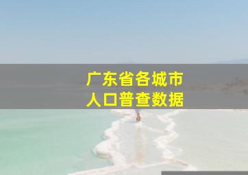 广东省各城市人口普查数据