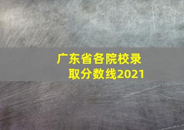 广东省各院校录取分数线2021