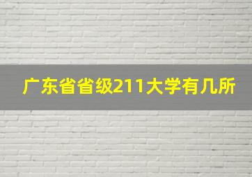 广东省省级211大学有几所