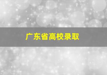 广东省高校录取