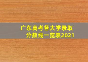 广东高考各大学录取分数线一览表2021