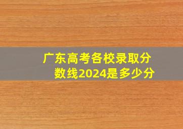 广东高考各校录取分数线2024是多少分