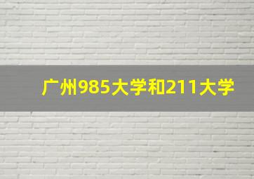 广州985大学和211大学