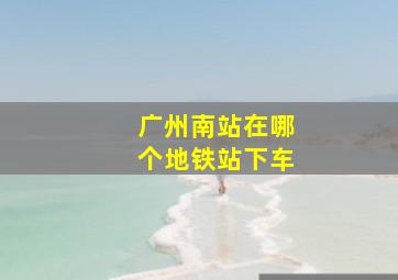 广州南站在哪个地铁站下车