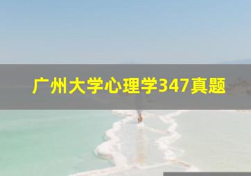 广州大学心理学347真题