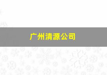 广州清源公司