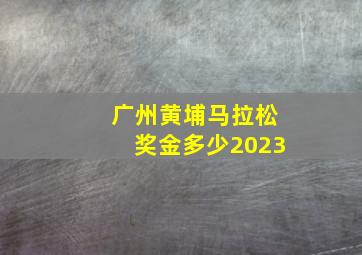 广州黄埔马拉松奖金多少2023