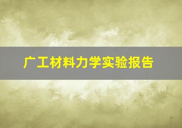 广工材料力学实验报告