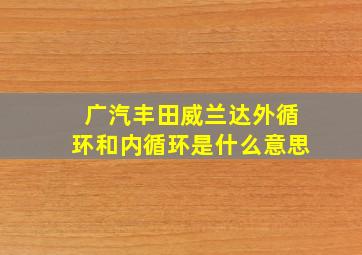 广汽丰田威兰达外循环和内循环是什么意思