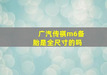 广汽传祺m6备胎是全尺寸的吗