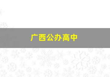 广西公办高中