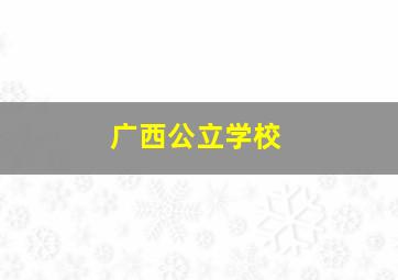 广西公立学校