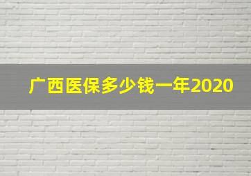 广西医保多少钱一年2020