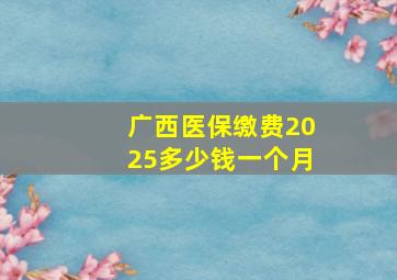 广西医保缴费2025多少钱一个月