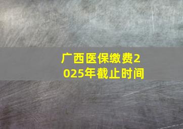 广西医保缴费2025年截止时间