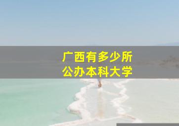 广西有多少所公办本科大学