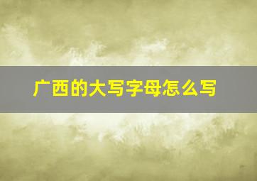 广西的大写字母怎么写