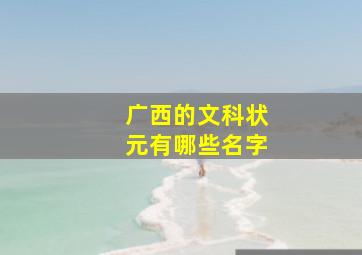 广西的文科状元有哪些名字