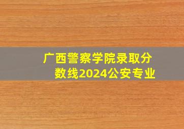 广西警察学院录取分数线2024公安专业