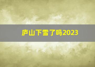 庐山下雪了吗2023