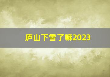 庐山下雪了嘛2023