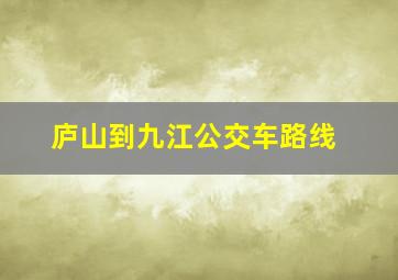 庐山到九江公交车路线