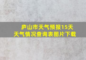 庐山市天气预报15天天气情况查询表图片下载