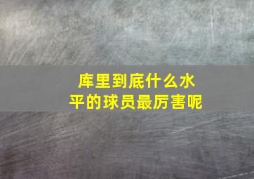 库里到底什么水平的球员最厉害呢