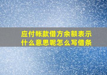 应付帐款借方余额表示什么意思呢怎么写借条