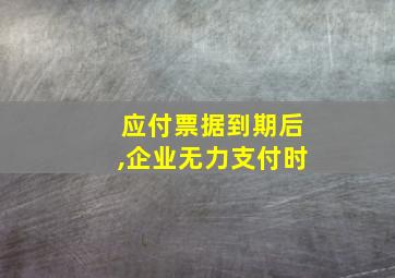 应付票据到期后,企业无力支付时