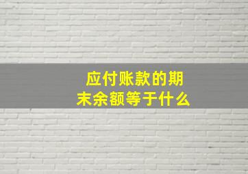 应付账款的期末余额等于什么