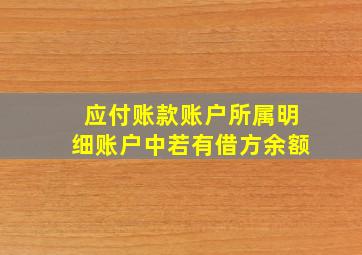 应付账款账户所属明细账户中若有借方余额