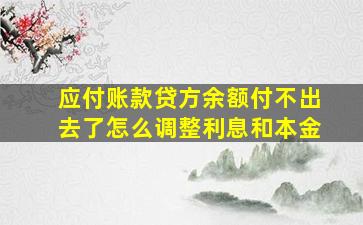 应付账款贷方余额付不出去了怎么调整利息和本金