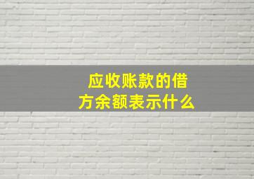 应收账款的借方余额表示什么