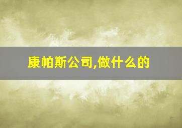 康帕斯公司,做什么的