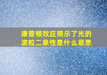 康普顿效应揭示了光的波粒二象性是什么意思