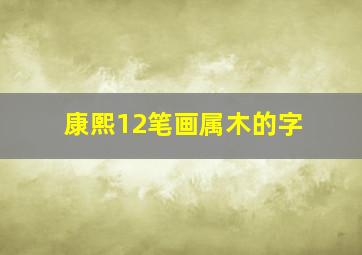 康熙12笔画属木的字