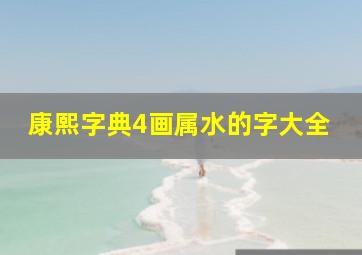 康熙字典4画属水的字大全