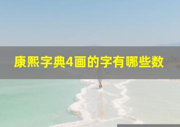 康熙字典4画的字有哪些数