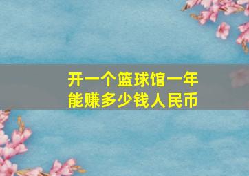 开一个篮球馆一年能赚多少钱人民币