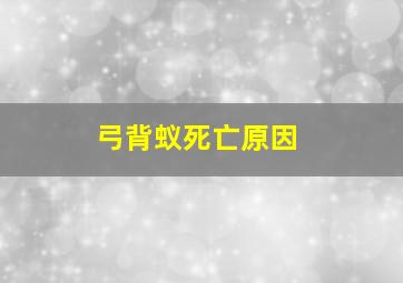 弓背蚁死亡原因