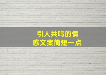 引人共鸣的情感文案简短一点