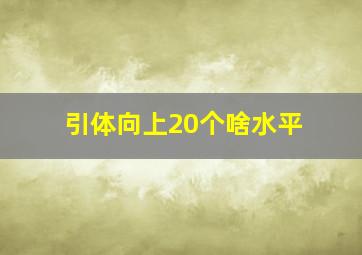 引体向上20个啥水平