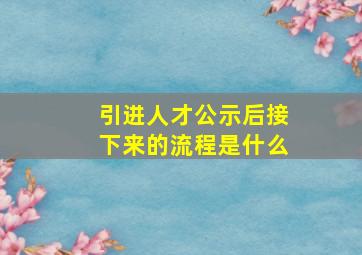 引进人才公示后接下来的流程是什么