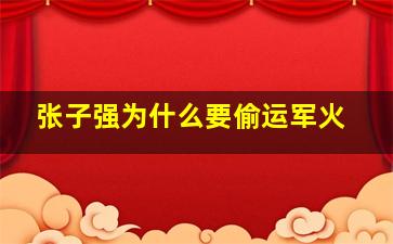 张子强为什么要偷运军火