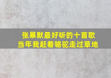 张暴默最好听的十首歌当年我赶着骆驼走过草地